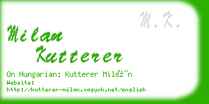 milan kutterer business card